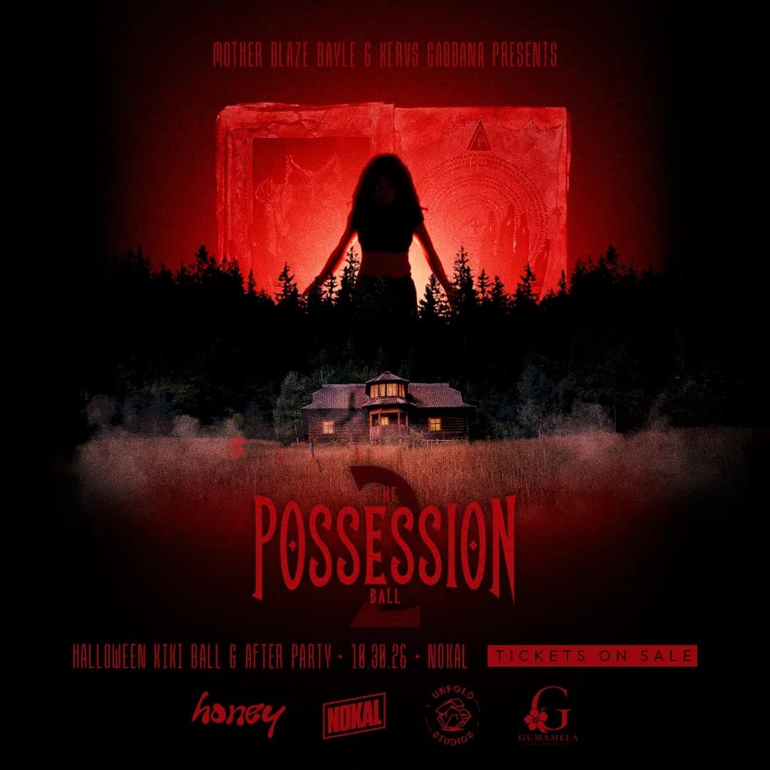 Poster for The Possession Ball 2, a Halloween kiki ball and after party on 30 October 2026 at Nokal, presented by Mother Blaze Bayle and Kervs Gabbana.